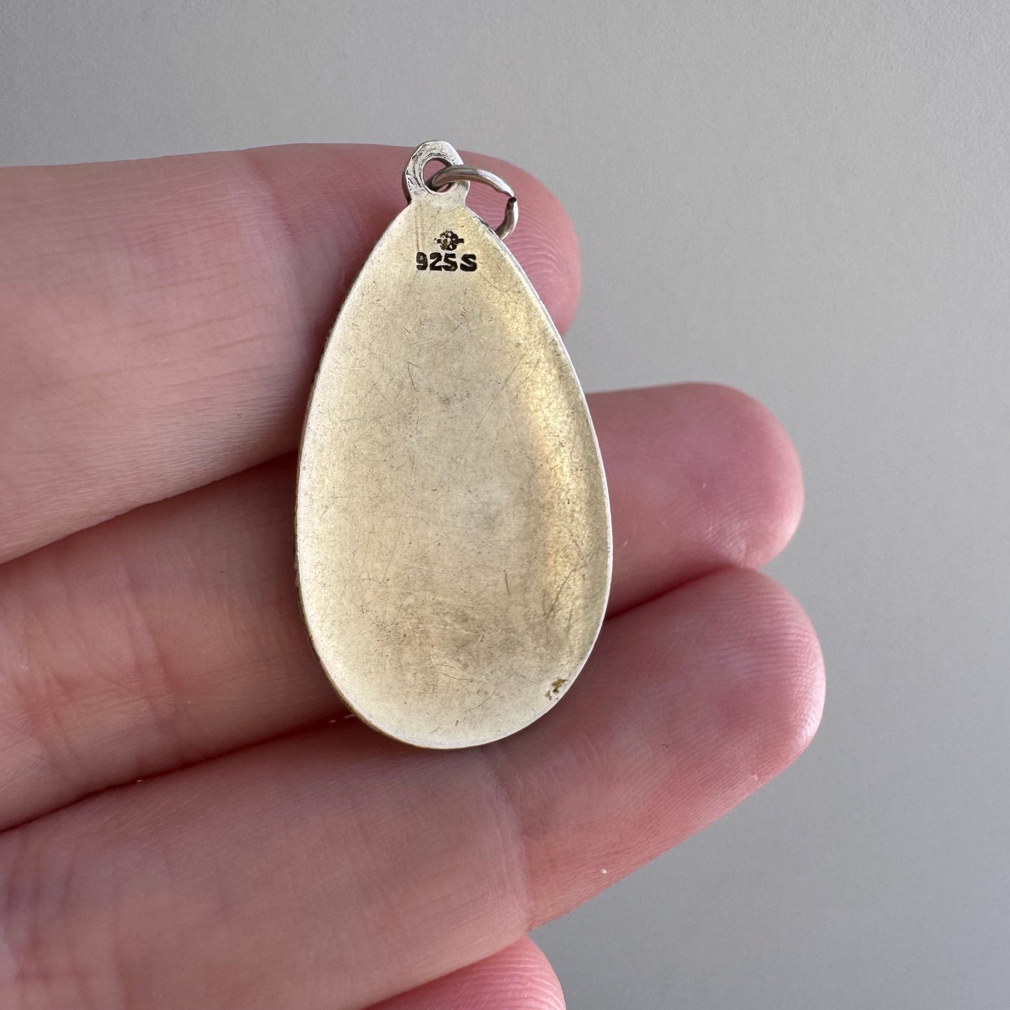 V I N T A G E // winter wonderland / sterling silver and enamel winter scene / a pendant