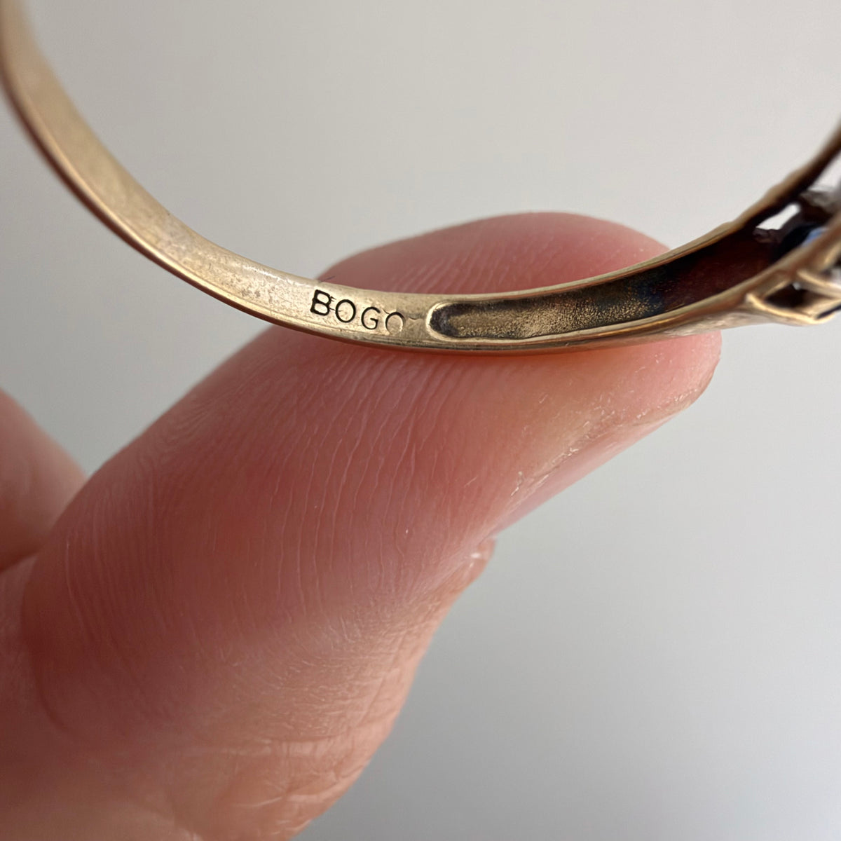 V I N T A G E // 5pm in November / 10k half eternity band with topaz and diamonds / size 8.75
