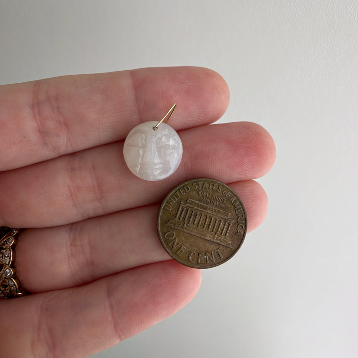 N E W // moon mood / carved white moonstone + 14k hammered pinch bail / a pendant
