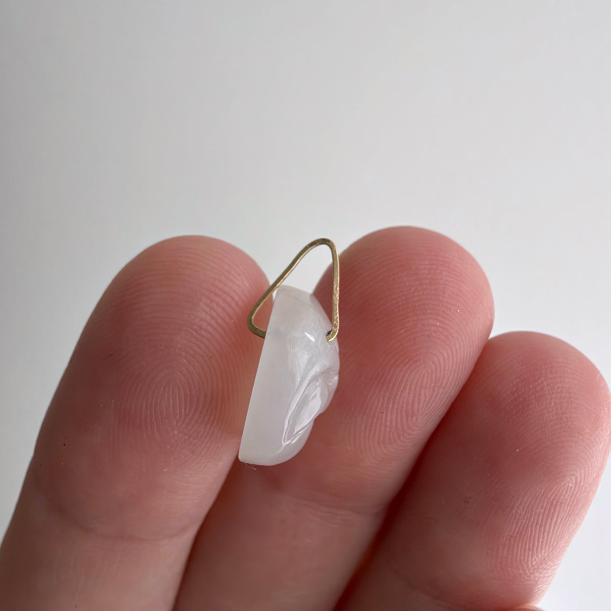 N E W // moon mood / carved white moonstone + 14k hammered pinch bail / a pendant