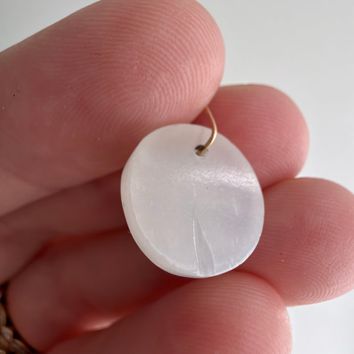 N E W // moon mood / carved white moonstone + 14k hammered pinch bail / a pendant