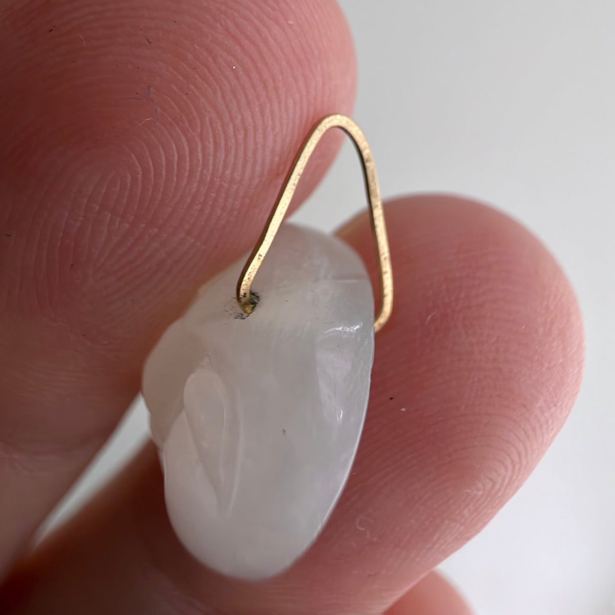 N E W // moon mood / carved white moonstone + 14k hammered pinch bail / a pendant