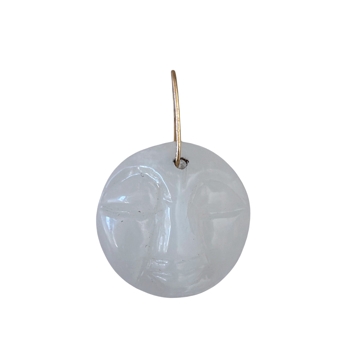 N E W // moon mood / carved white moonstone + 14k hammered pinch bail / a pendant