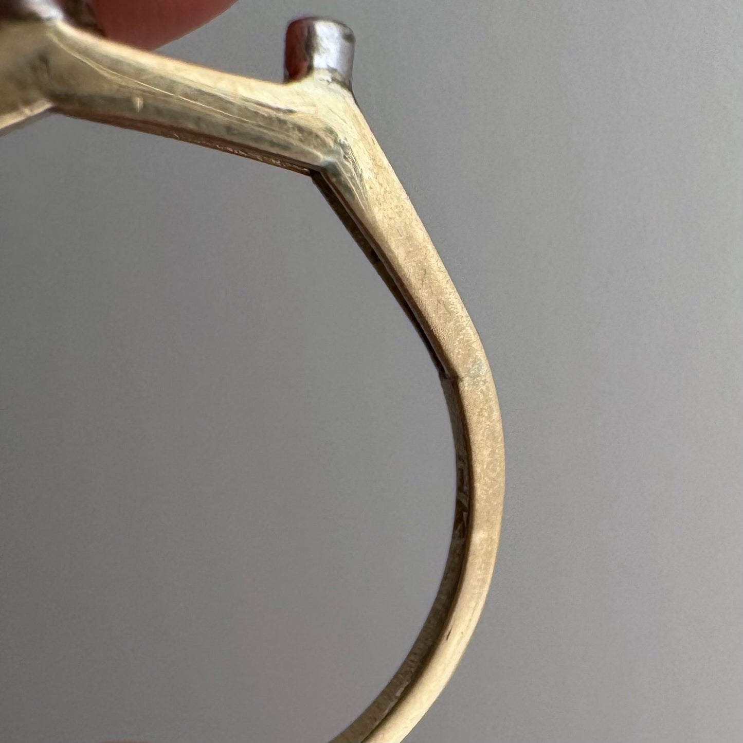 V I N T A G E // shape play / 14k yellow and white gold geometric band with diamonds / size 6.5ish