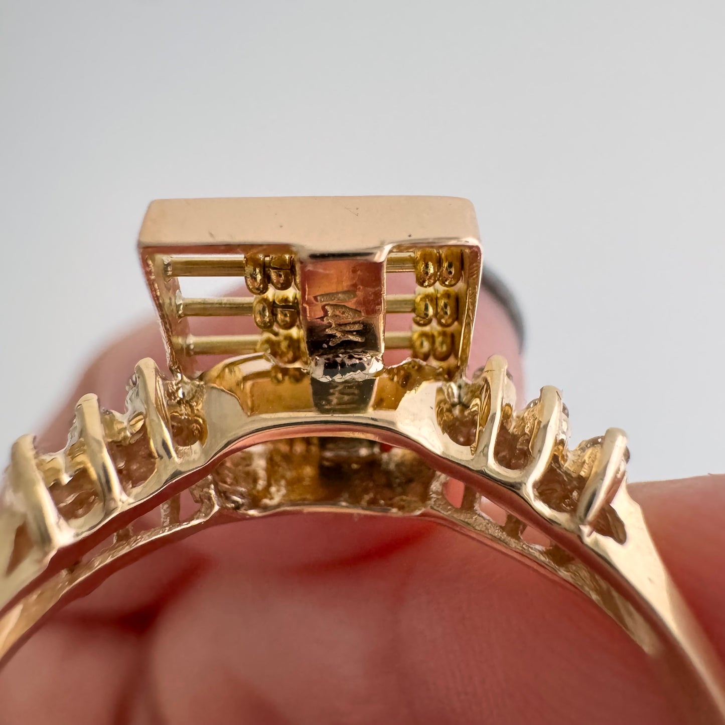 reimagined V I N T A G E // tiny calculations / 14k and diamond abacus ring / size 8