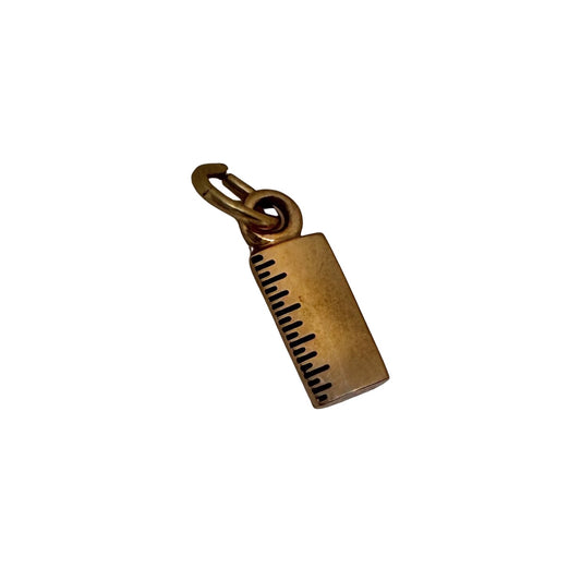 V I N T A G E // golden rule / 10k yellow gold dainty ruler charm / a service award pendant