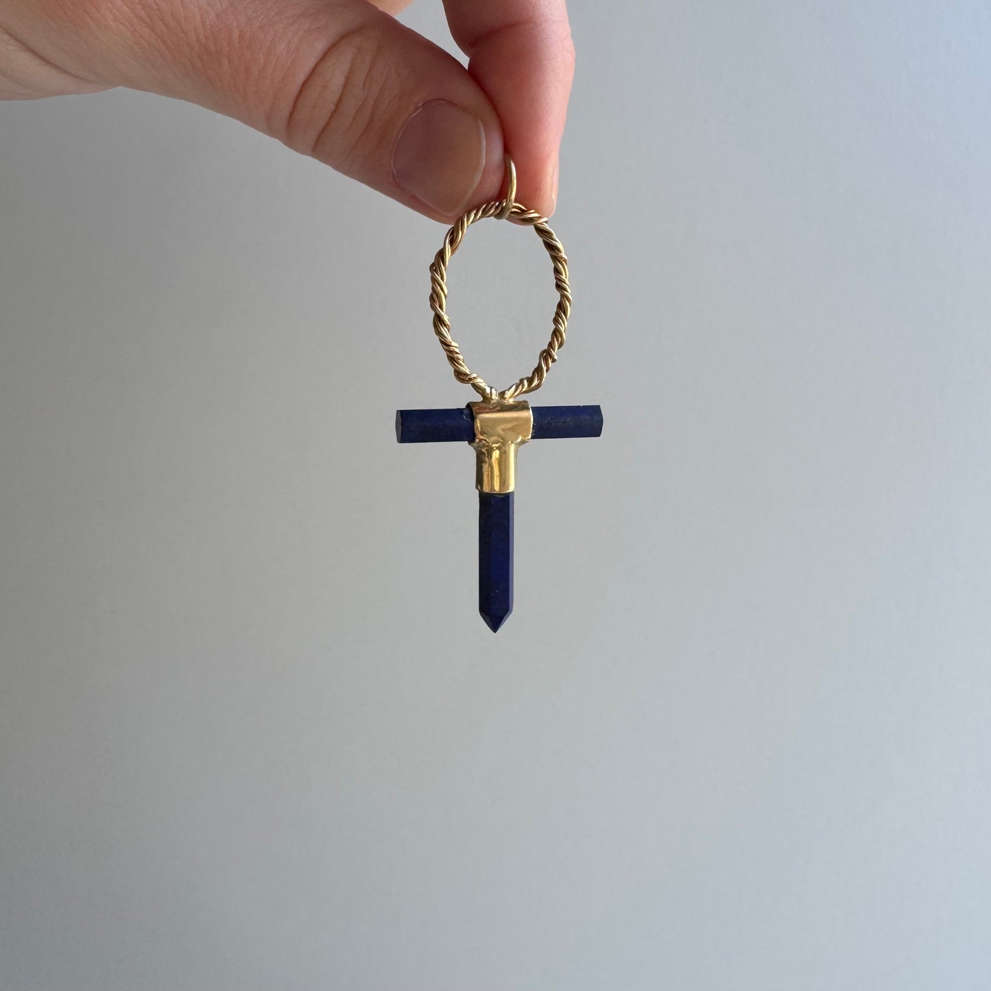 V I N T A G E // life / 14k and lapis lazuli artisan ankh / a pendant