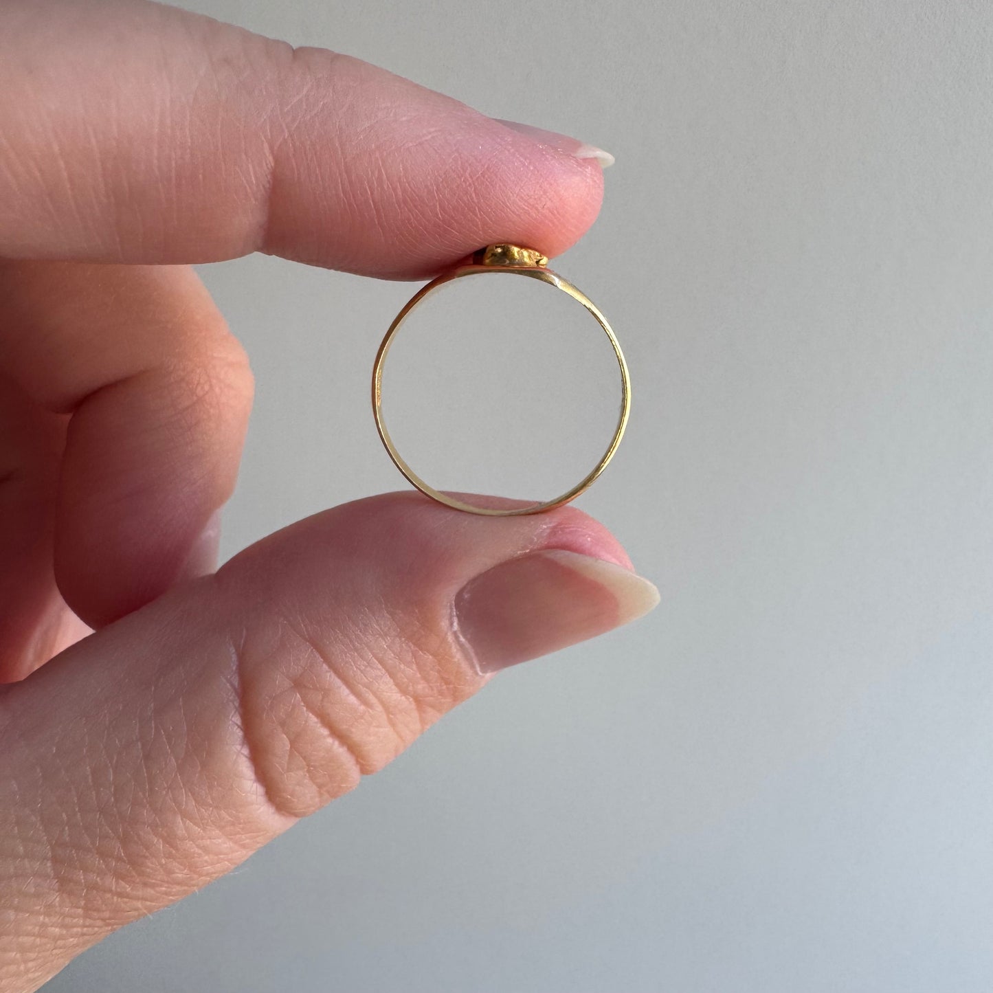 V I N T A G E // golden nugget / 14k + bloomed 22k finish gold rush era nugget signet / almost size 5