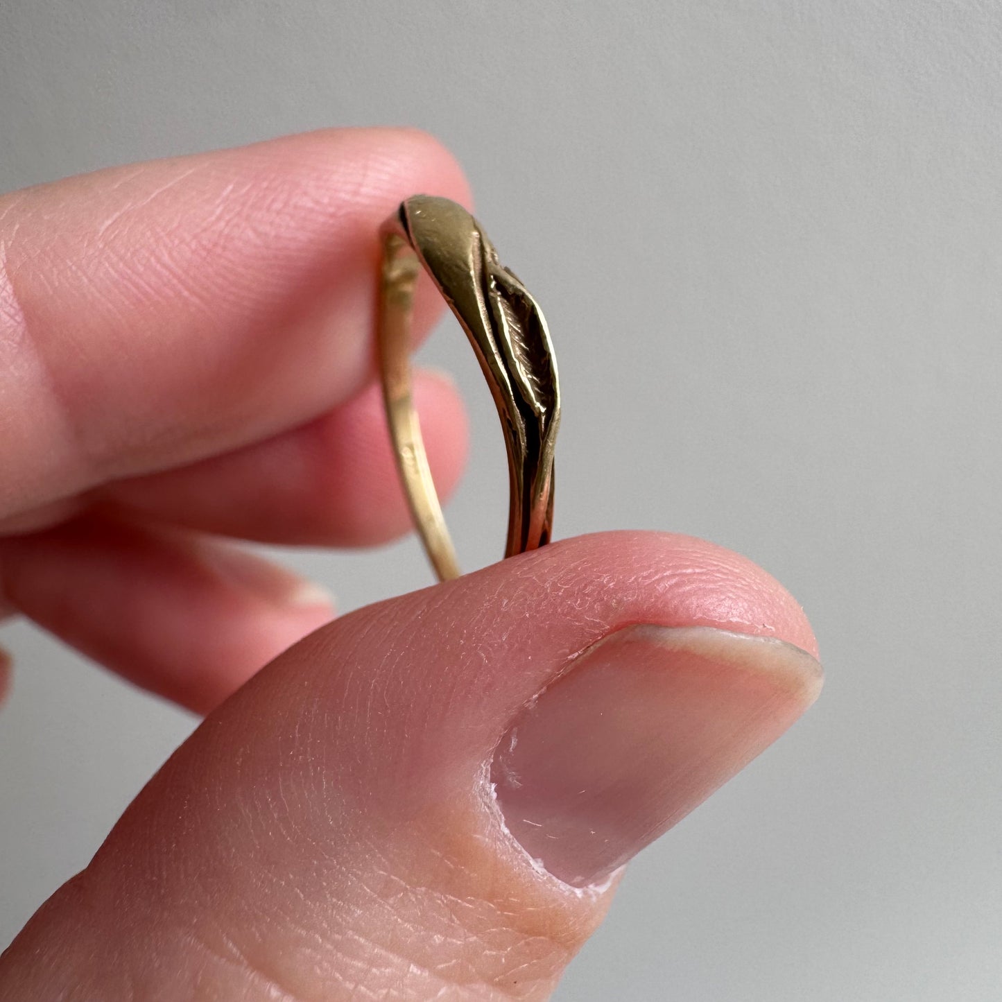 V I N T A G E // blooming love / 14k art nouveau inspired floral wedding set / size 5.25