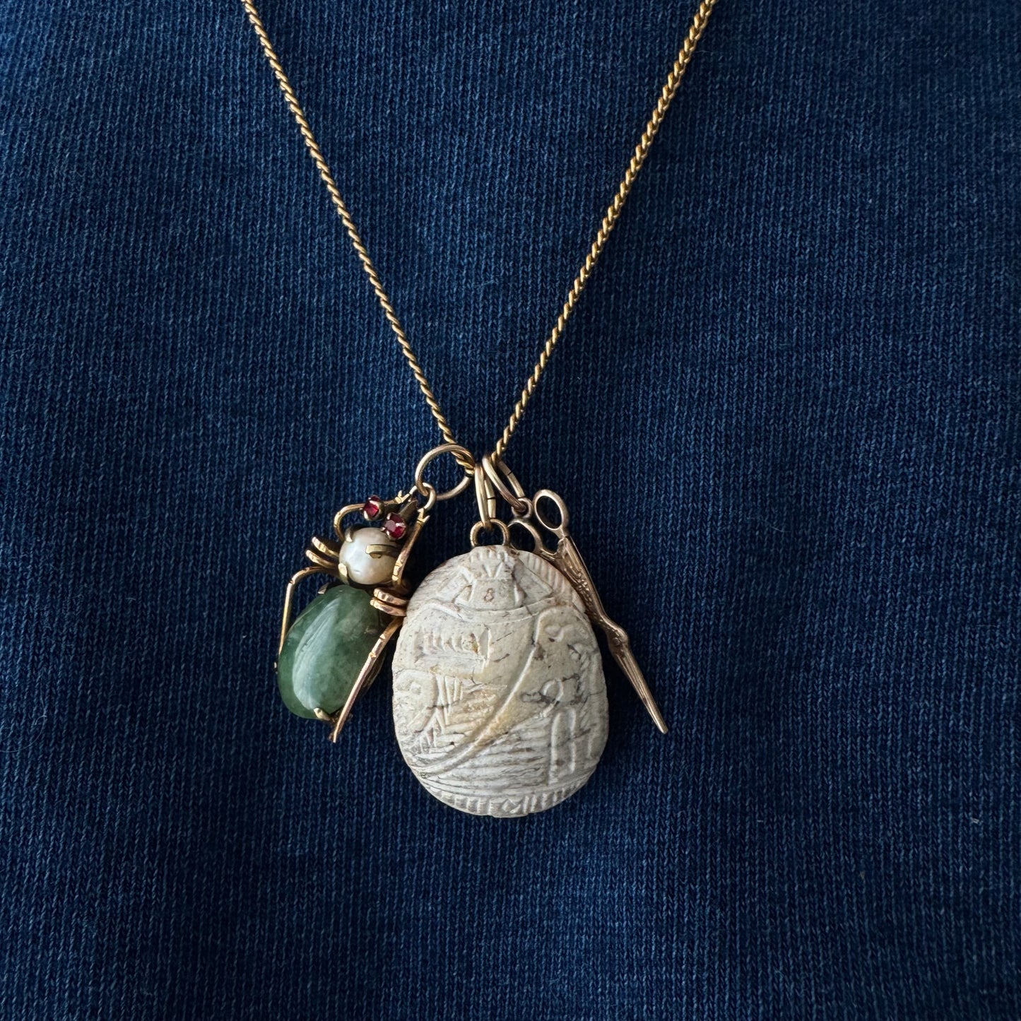 reimagined V I N T A G E // beetle cosplay / 9k 375 spider pendant / a brooch conversion
