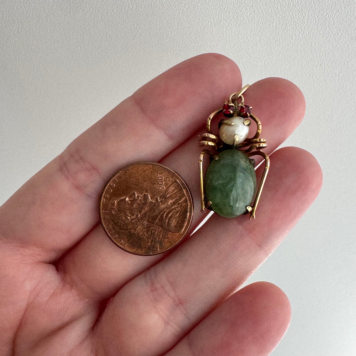 reimagined V I N T A G E // beetle cosplay / 9k 375 spider pendant / a brooch conversion