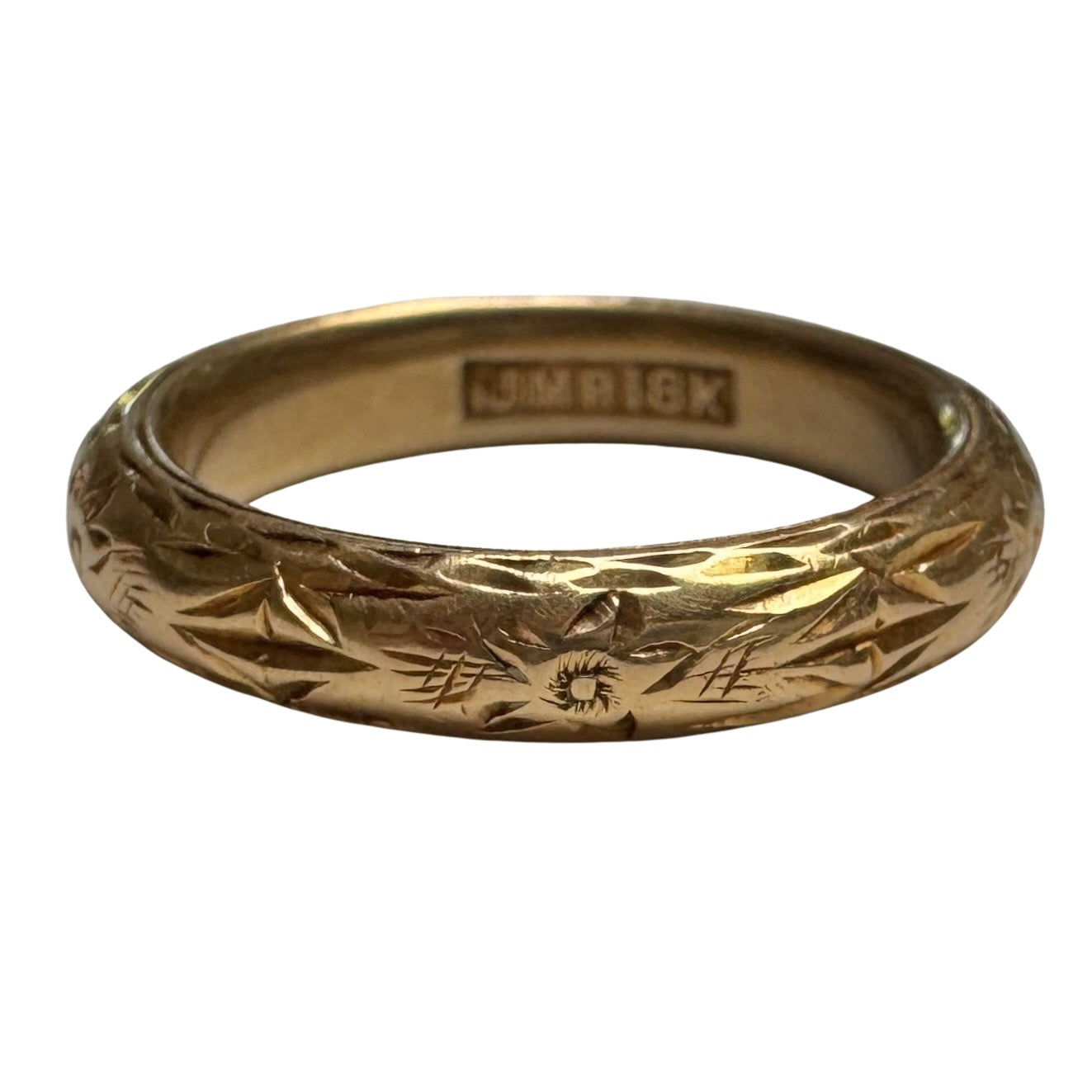 A N T I Q U E // best blooms / 18k floral engraved eternity donut band / size 4.75
