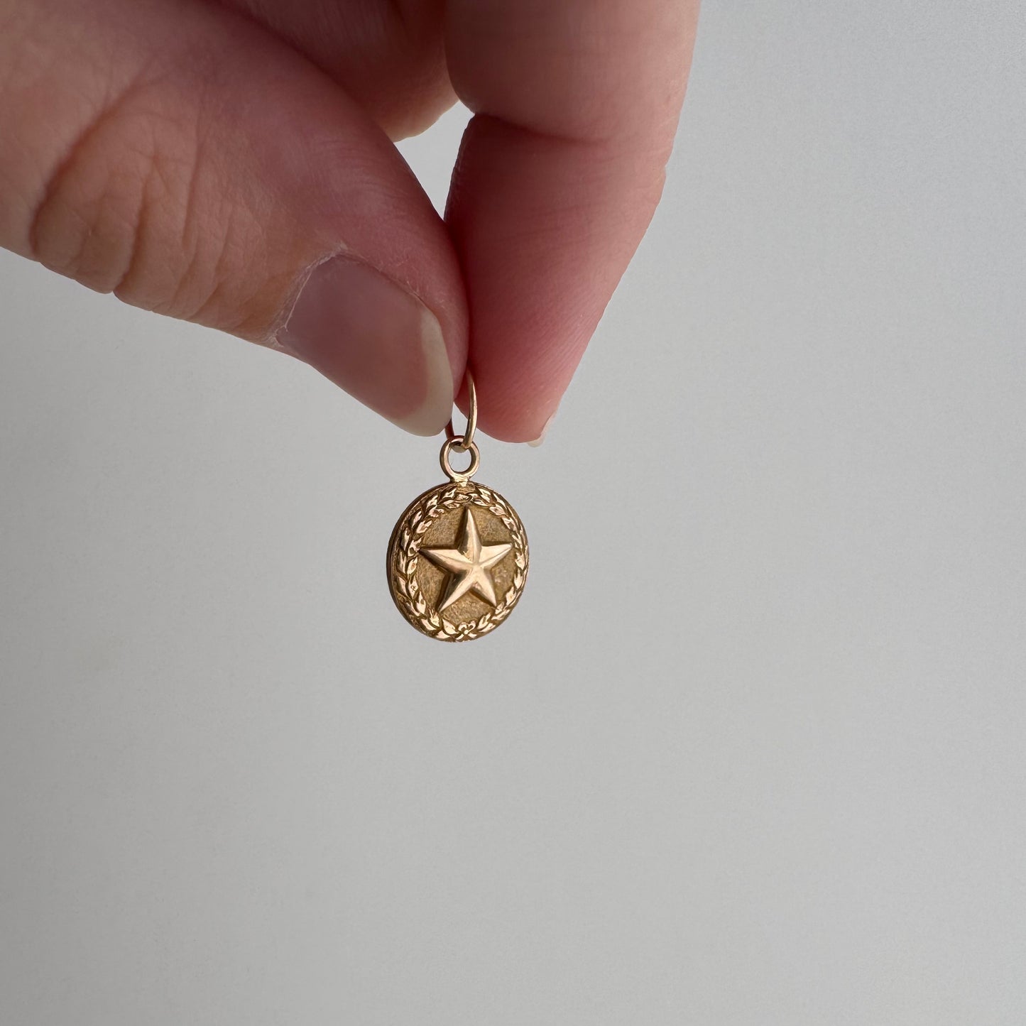 reimagined V I N T A G E // everything is connected / 10k five point star framed by a wreath / a pin conversion pendant