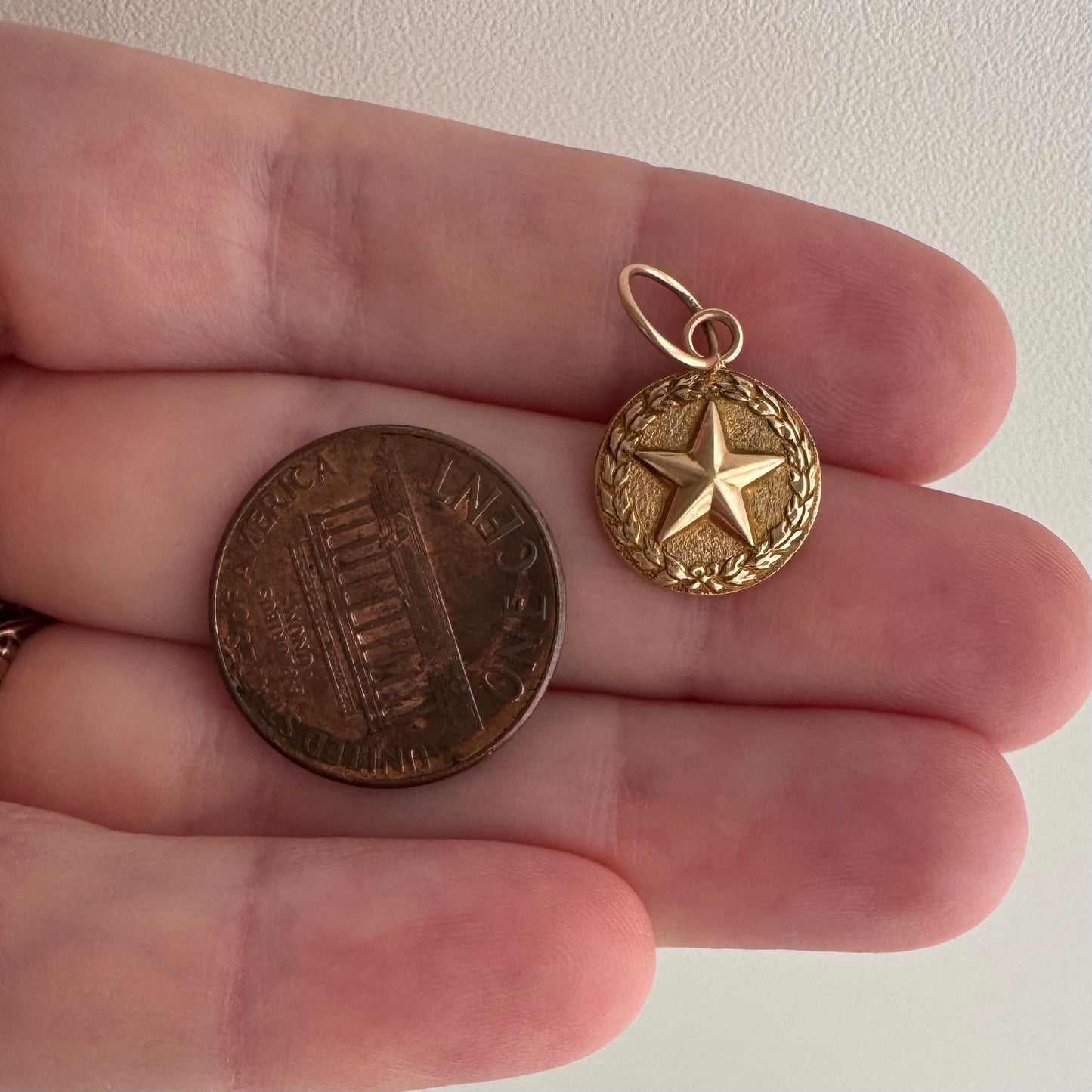 reimagined V I N T A G E // everything is connected / 10k five point star framed by a wreath / a pin conversion pendant