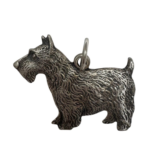 V I N T A G E // terrific terrier / sterling silver early mid century dog / a pendant